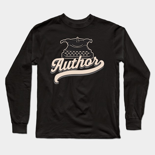 Author Poet Typewriter Long Sleeve T-Shirt by Foxxy Merch